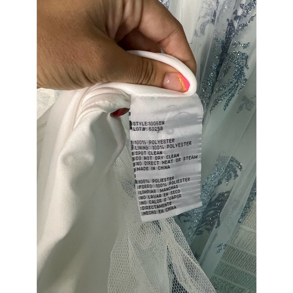 Blondie Nights Strapless Glitter Mesh Evening Dress - Picture 7 of 9